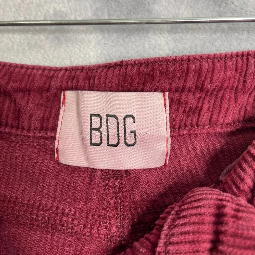 BDG UO‎ High Rise Corduroy Mom Jeans Womens 31 Red Fall Boho Preppy 100% Cotton